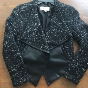 BB Dakota black tweed drape jacket